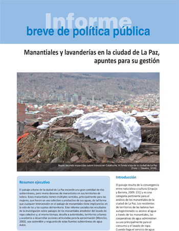 Manantiales y lavanderías en la ciudad de La Paz, apuntes para su gestión